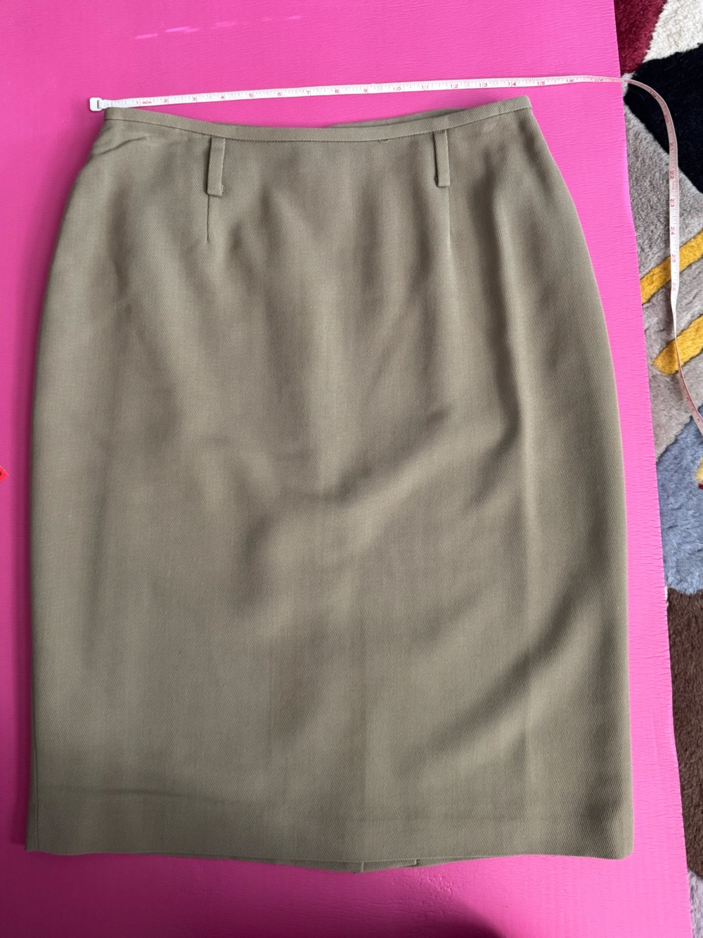 Ellen Tracy taupe olive green Pencil Skirt